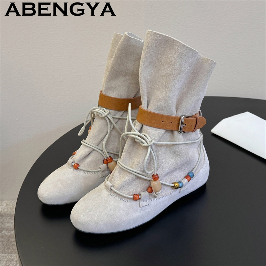 Ethnic Fashion Week - Sepatu Bot Ankle Boots Wanita Kulit