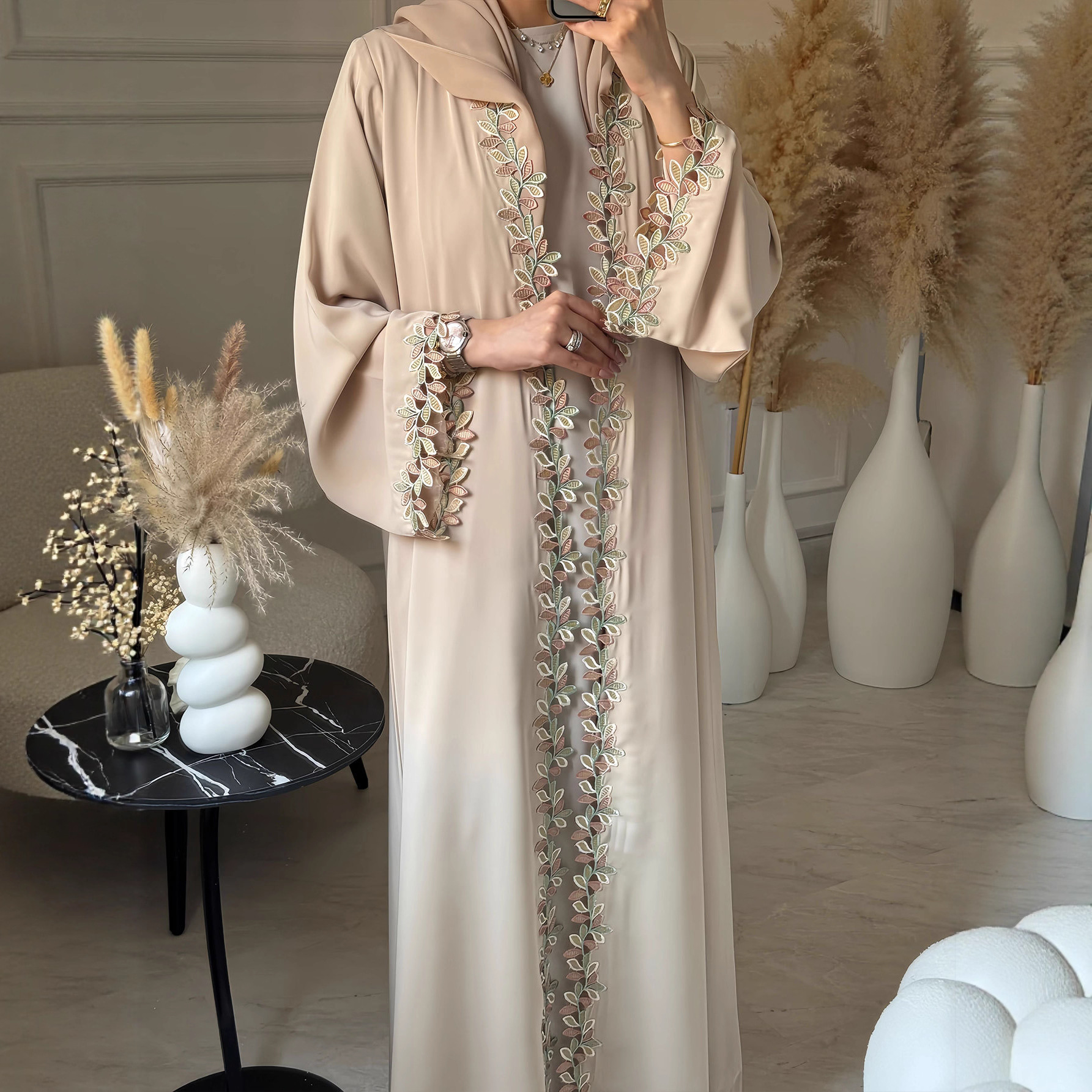 Jalabiya Women Arabic - Gaun Lebaran Cardigan Abaya Wanita Gaun
