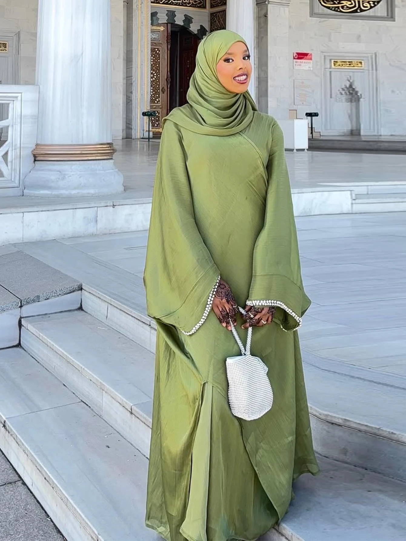 Jalabiya Women Arabic - Gaun Abaya Muslim untuk Lebaran, 1