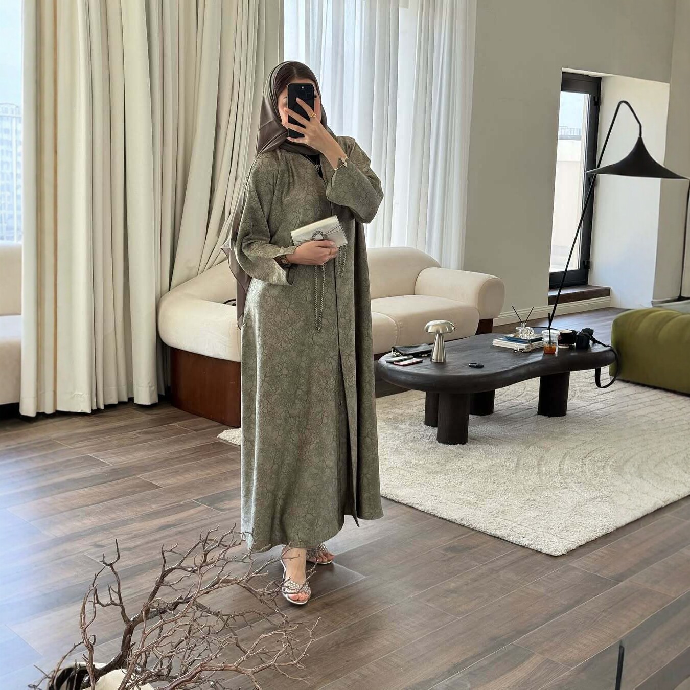 Jalabiya Women Arabic - Gaun Eid Print Abaya Wanita Muslim