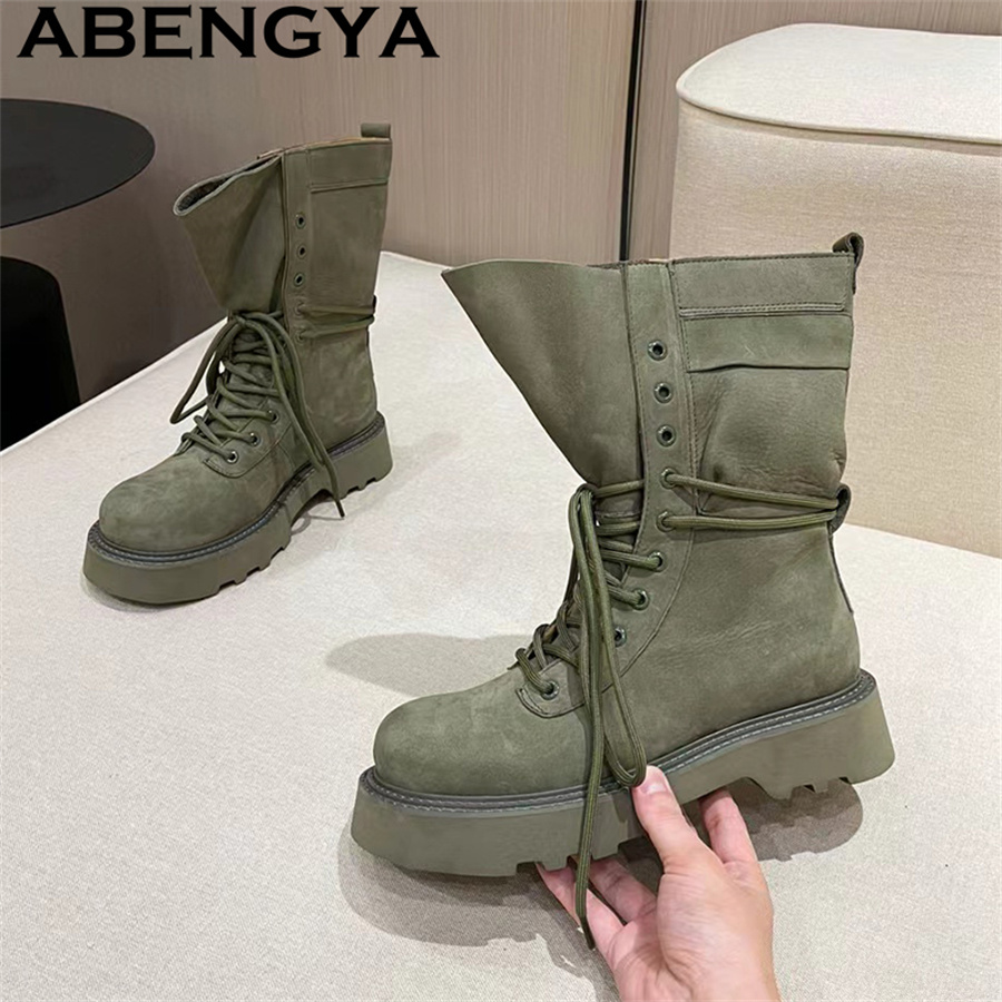 Ethnic Fashion Week - Sepatu Bot Punk Tinggi Model Tali