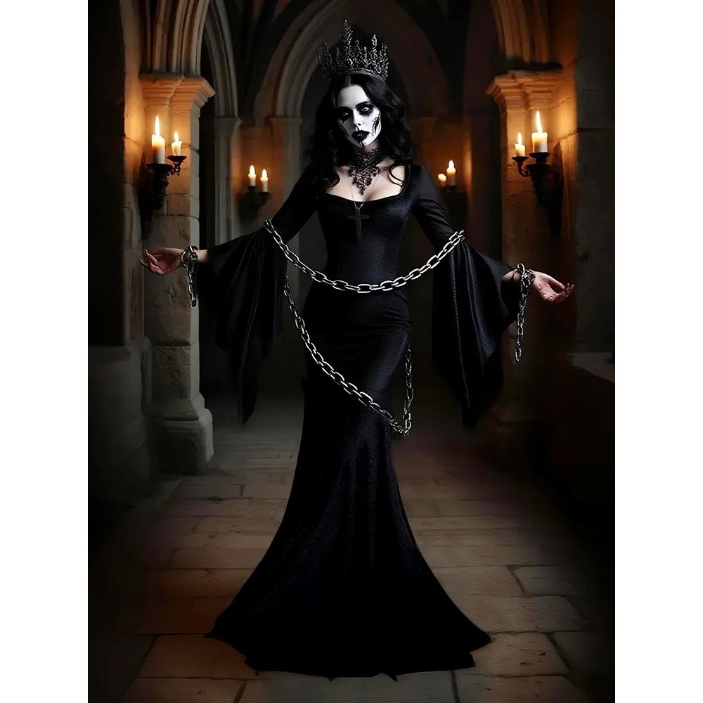 Ethnic Clothing & Online Fashion Store Khaadi Uk - Gaun Panjang Penyihir Kelelawar Gothic Kostum