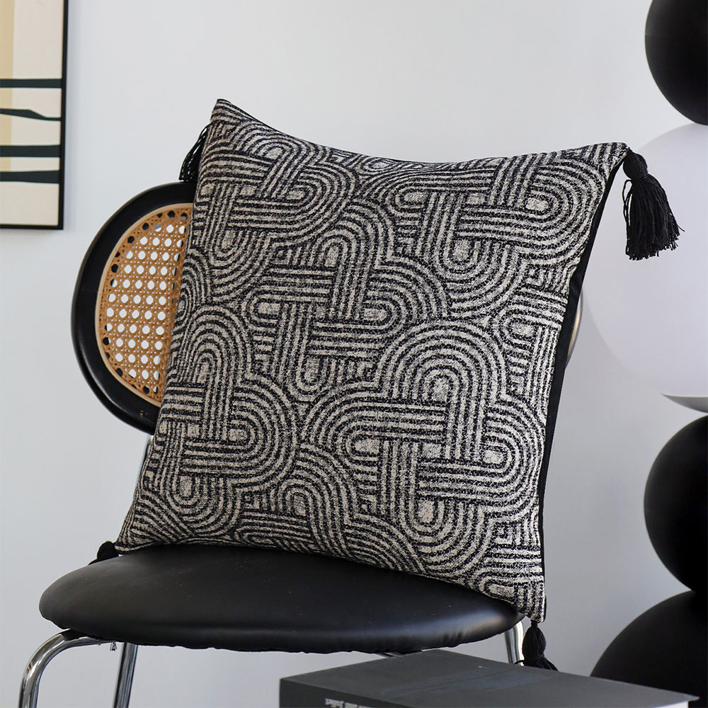 Ethnic Style - Sarung bantal rumbai geometris, penutup Sofa