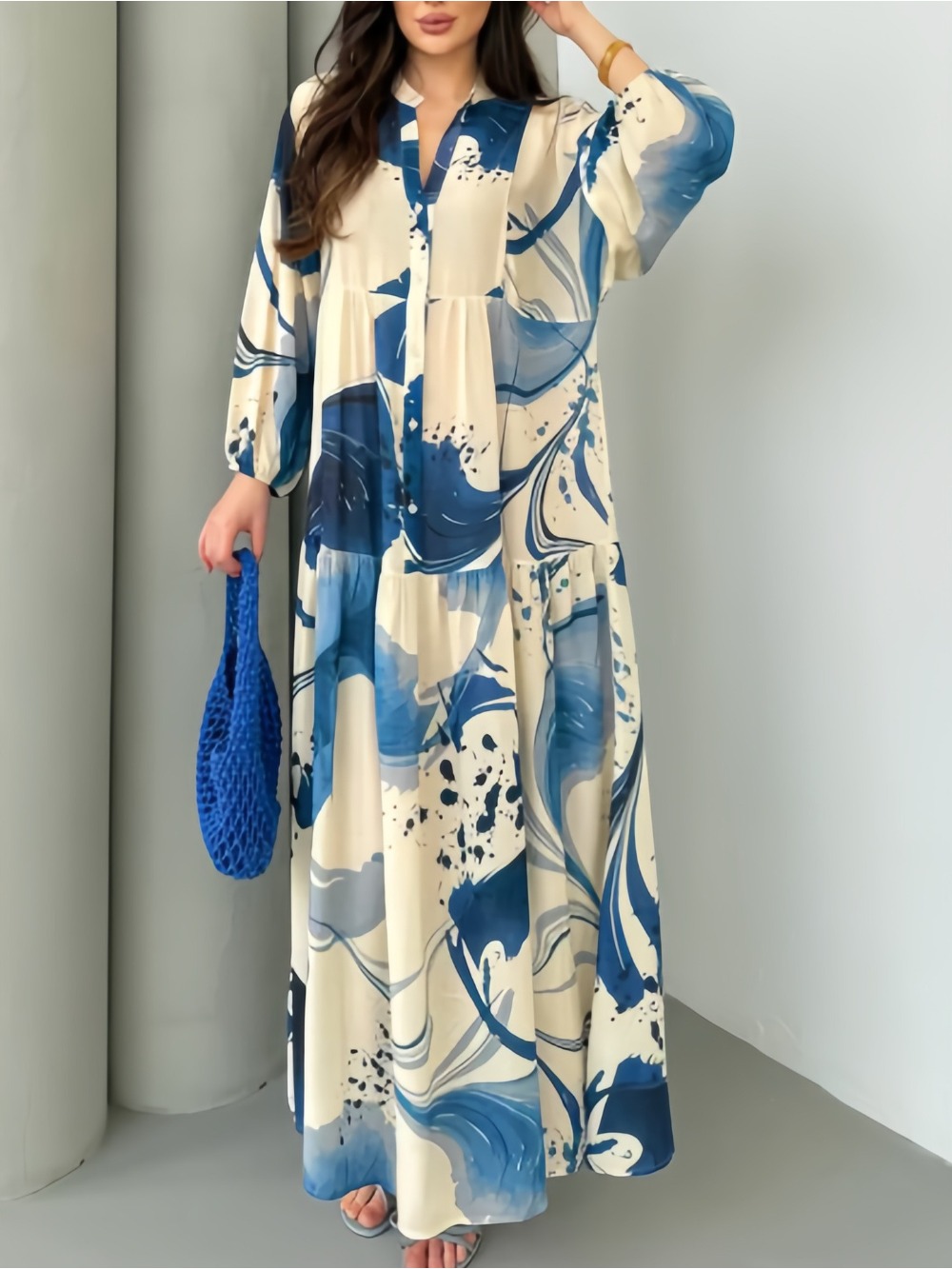 Jalabiya Women Arabic - Gaun Wanita Lebaran Abaya Muslim Longgar