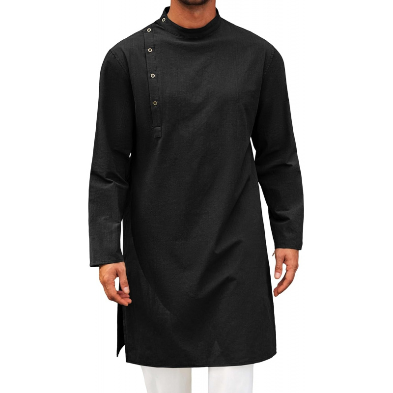 Kurta Men Cotton - Baju Kaftan Thobe Pria Lengan Panjang