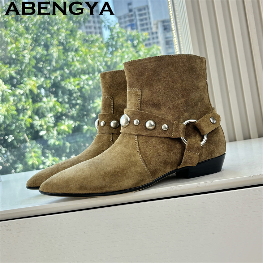 Ethnic Fashion Week - Sepatu Bot Pergelangan Kaki Datar Musim