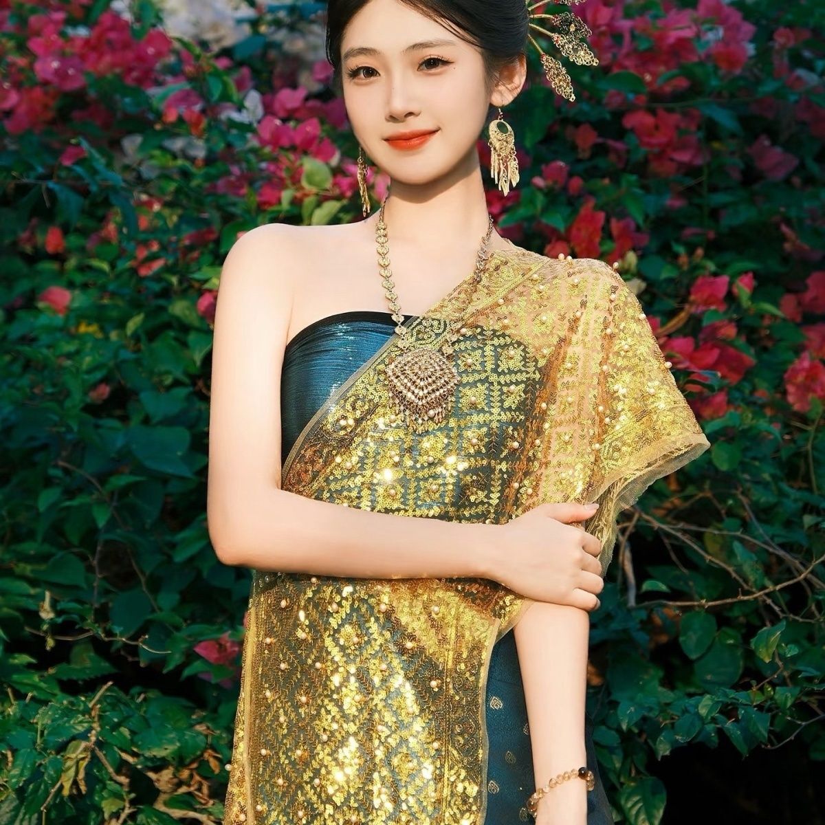 Batik Sarong Wrap - Set Pakaian Wanita Thailand Pakaian Tradisional