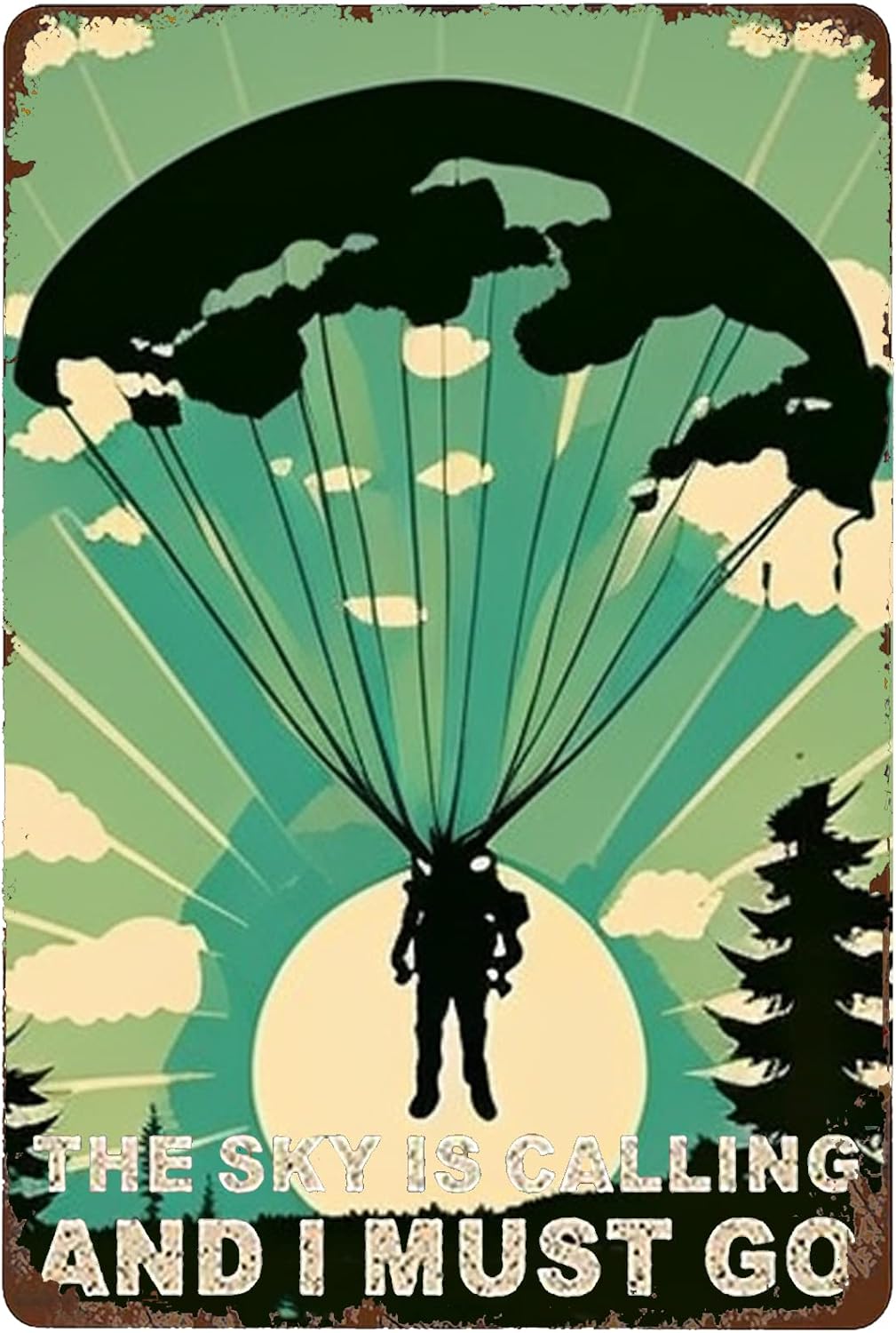 Ethnic Fashion Collection - Y1,Skydiving Adventure Tin Sign - Dekorasi