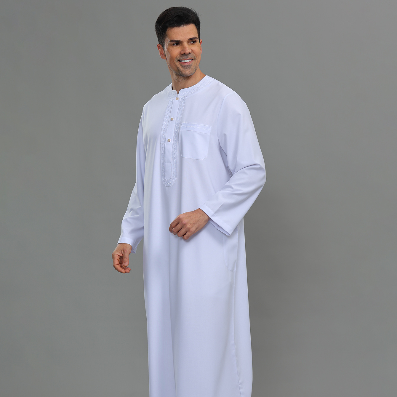 Kurta Men Cotton - Jubah Kaftan Thobe Pria Kancing Depan