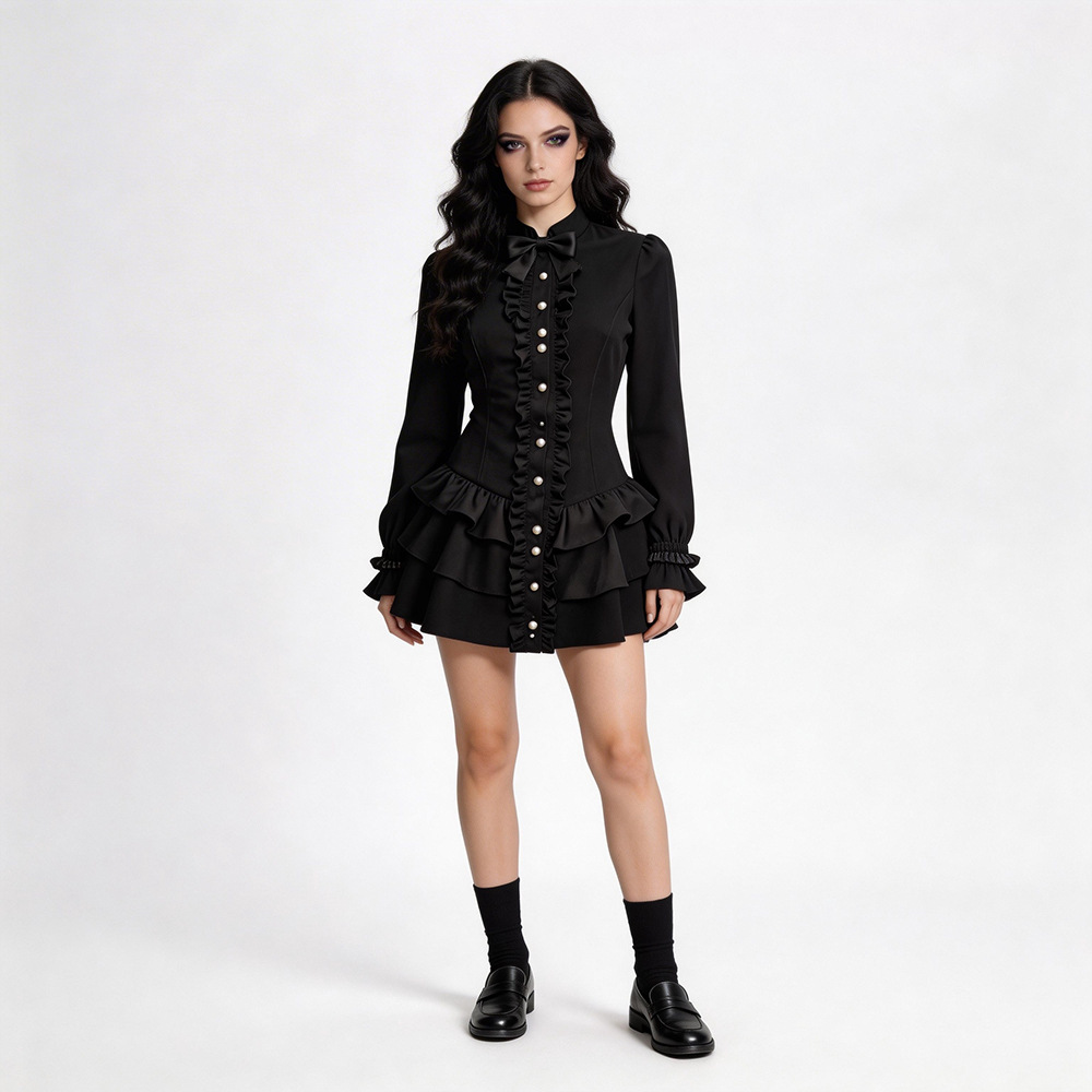 Ethnic Wear - Rok Pendek Gotik Hitam Kostum Halloween