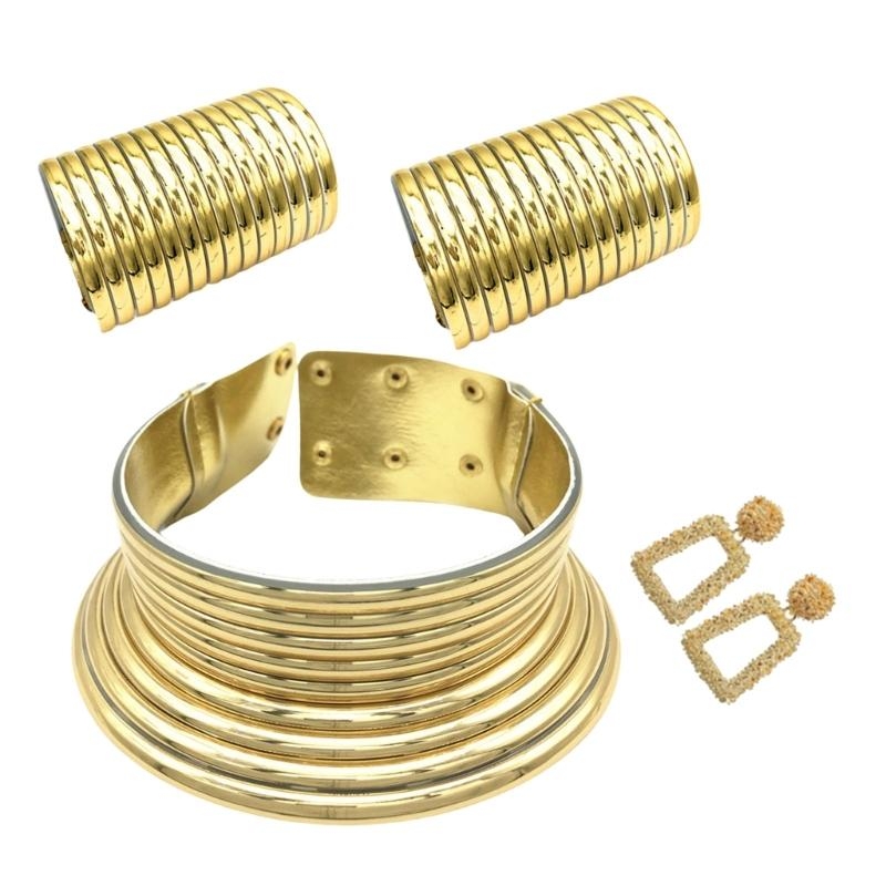 Ethnic Contemporary Fashion - Set Perhiasan Cincin Leher Panjang Terinspirasi