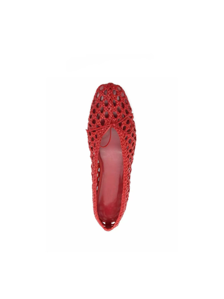 Ethnic Style - Sepatu Flat Wanita Merah Rajut Crochet