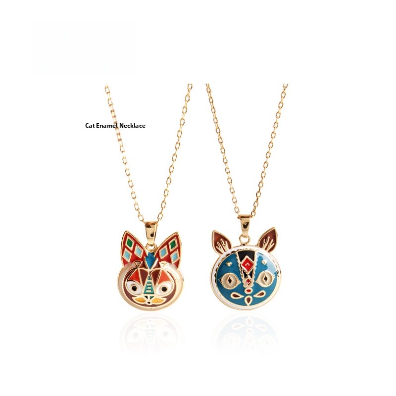 Ethnic Fashion World - Kalung Enamel Motif Seni Etnik Gaya