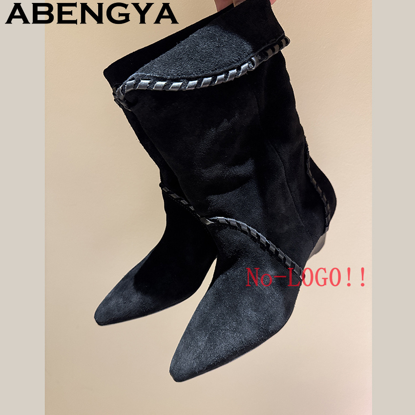 Sepatu Bot Wanita Kulit Suede  - Ethnic Fashion Week ulasan dan harga