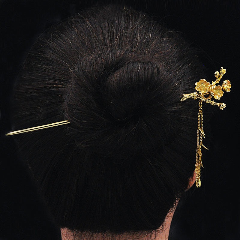Jepit Rambut Bunga Plum Berlap - Ethnic Contemporary Fashion ulasan dan harga