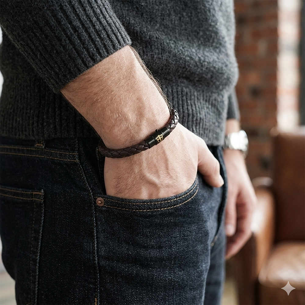 Gelang Kulit Kepang Pria Minim - Ethnic Fashion Logo ulasan dan harga