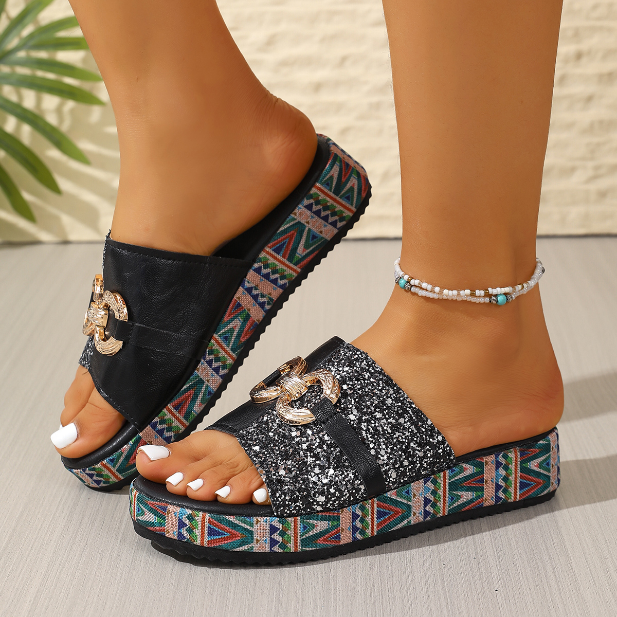 Sandal Mule Bersol Tebal Baru  - Ethnic Wear ulasan dan harga