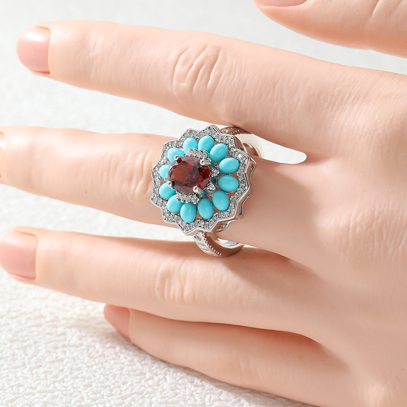 Cincin Bunga Berkilau Sintetis - Ethnic Chic Fashion ulasan dan harga