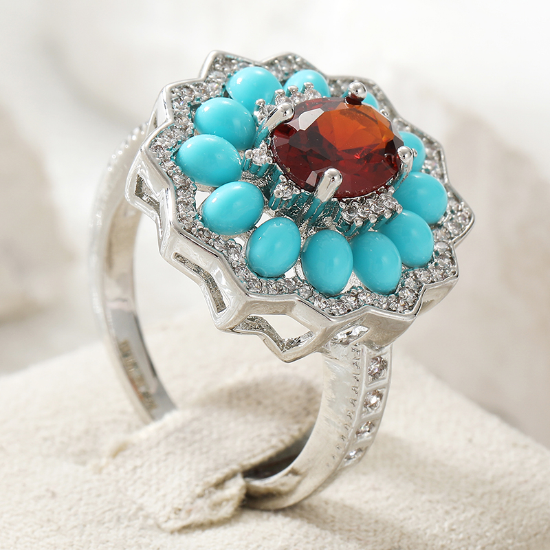 Cincin Bunga Berkilau Sintetis - Ethnic Chic Fashion ulasan dan harga