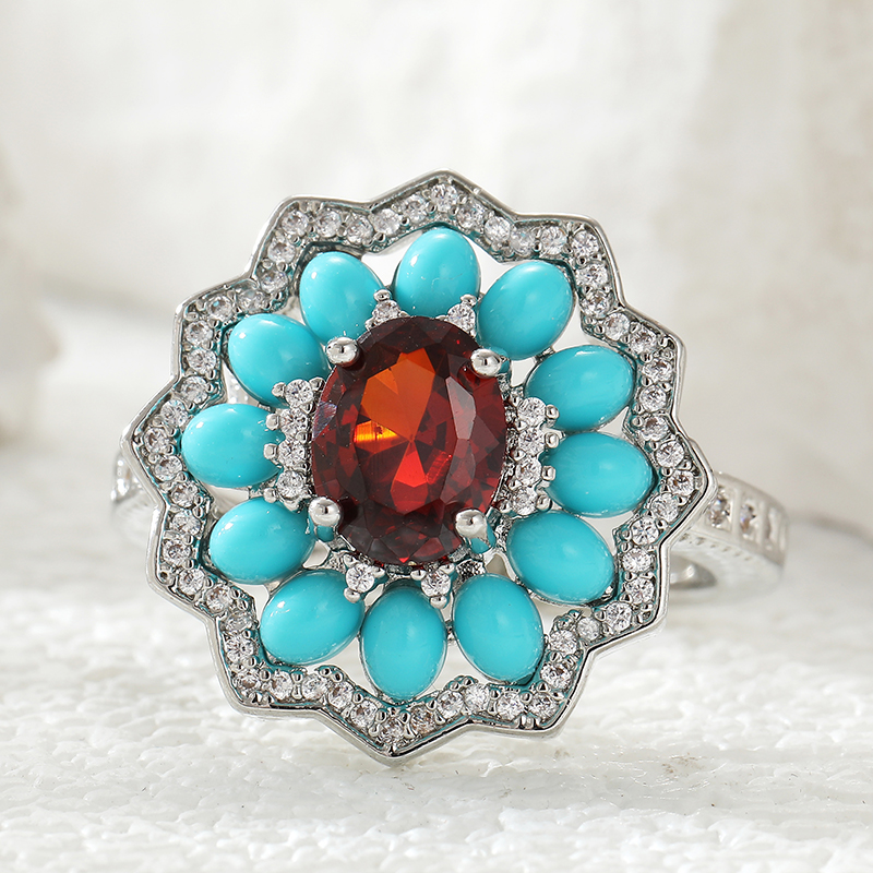 Cincin Bunga Berkilau Sintetis - Ethnic Chic Fashion ulasan dan harga