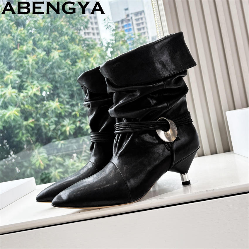 Sepatu Bot Ankle Heels Pointy  - Ethnic Fashion Week ulasan dan harga