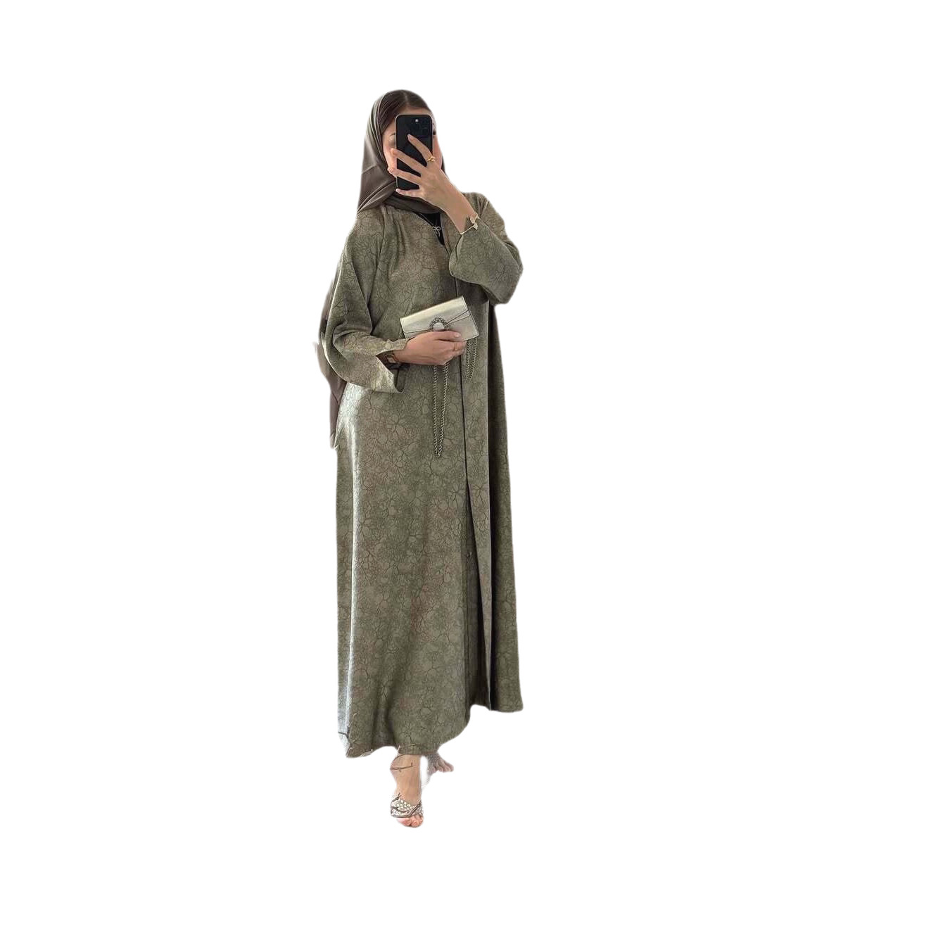 Gaun Eid Print Abaya Wanita Mu - Jalabiya Women Arabic ulasan dan harga