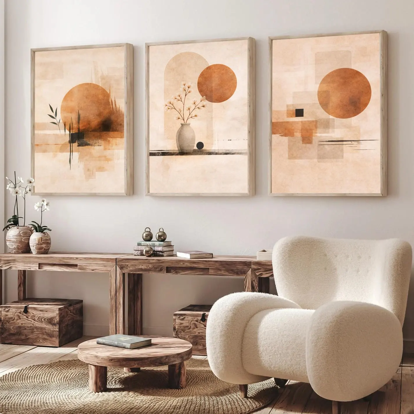 3 Buah Poster Matahari Abstrak - Ethnic Fashion Collection ulasan dan harga