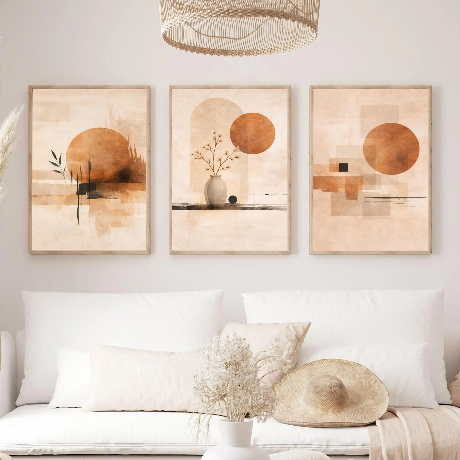 3 Buah Poster Matahari Abstrak - Ethnic Fashion Collection ulasan dan harga
