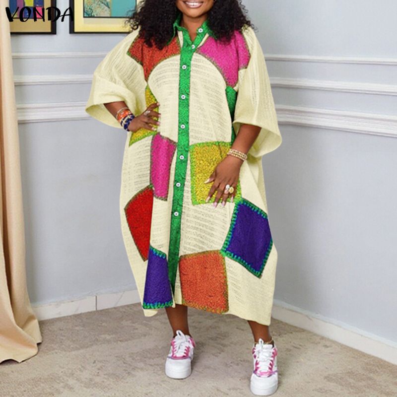 Gaun Panjang Bohemian VONDA Uk - Ethnic Gown ulasan dan harga