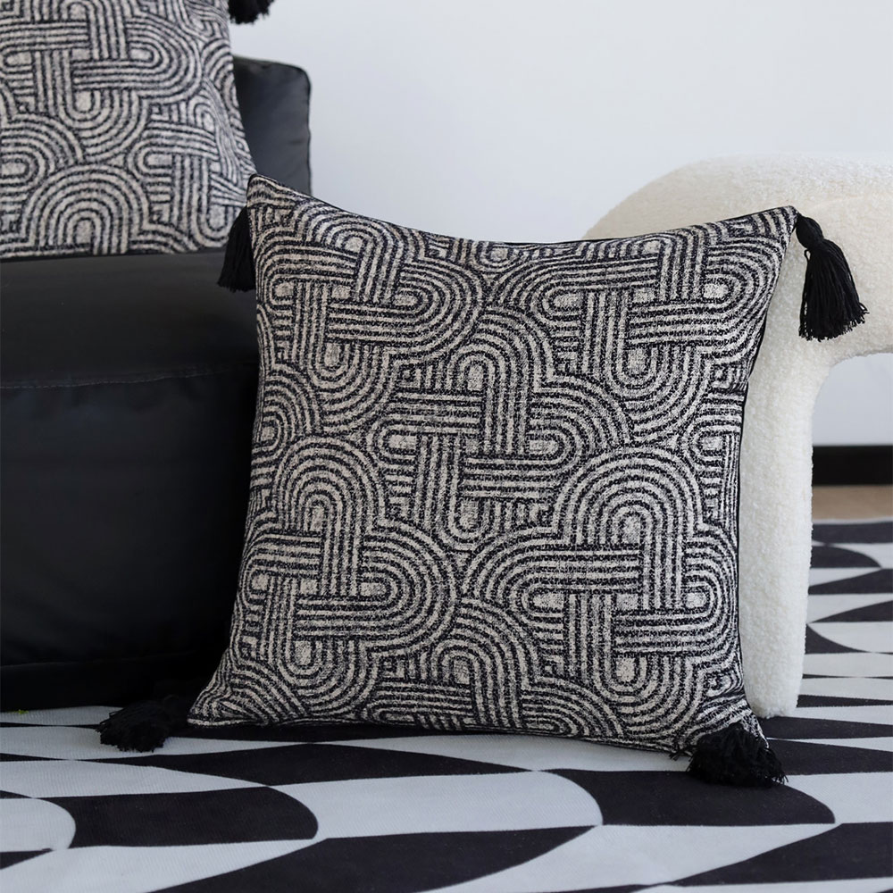 Sarung bantal rumbai geometris - Ethnic Style ulasan dan harga