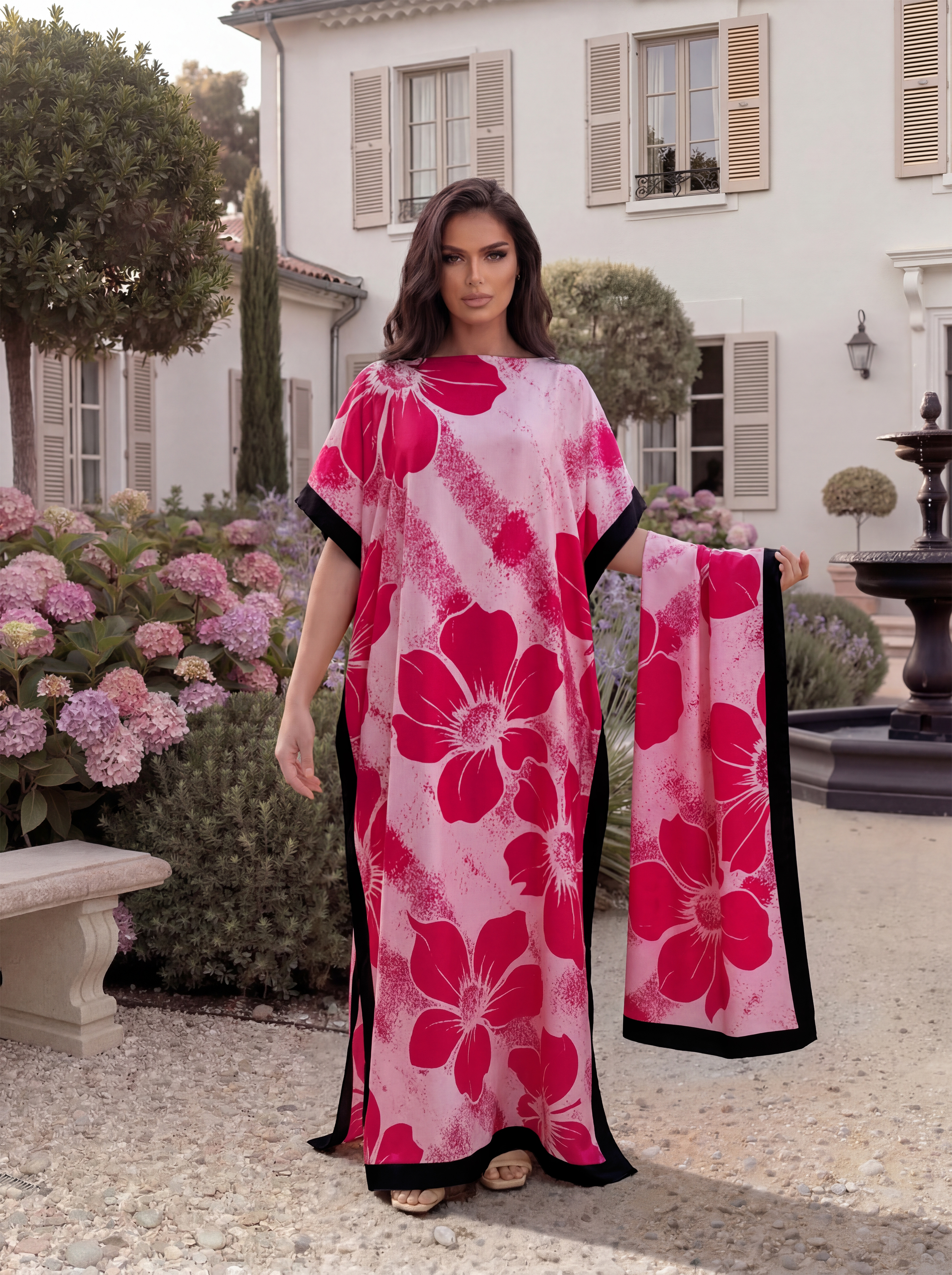 Set Kerudung Abaya Satin Motif - Ethnic Fashion Collection ulasan dan harga