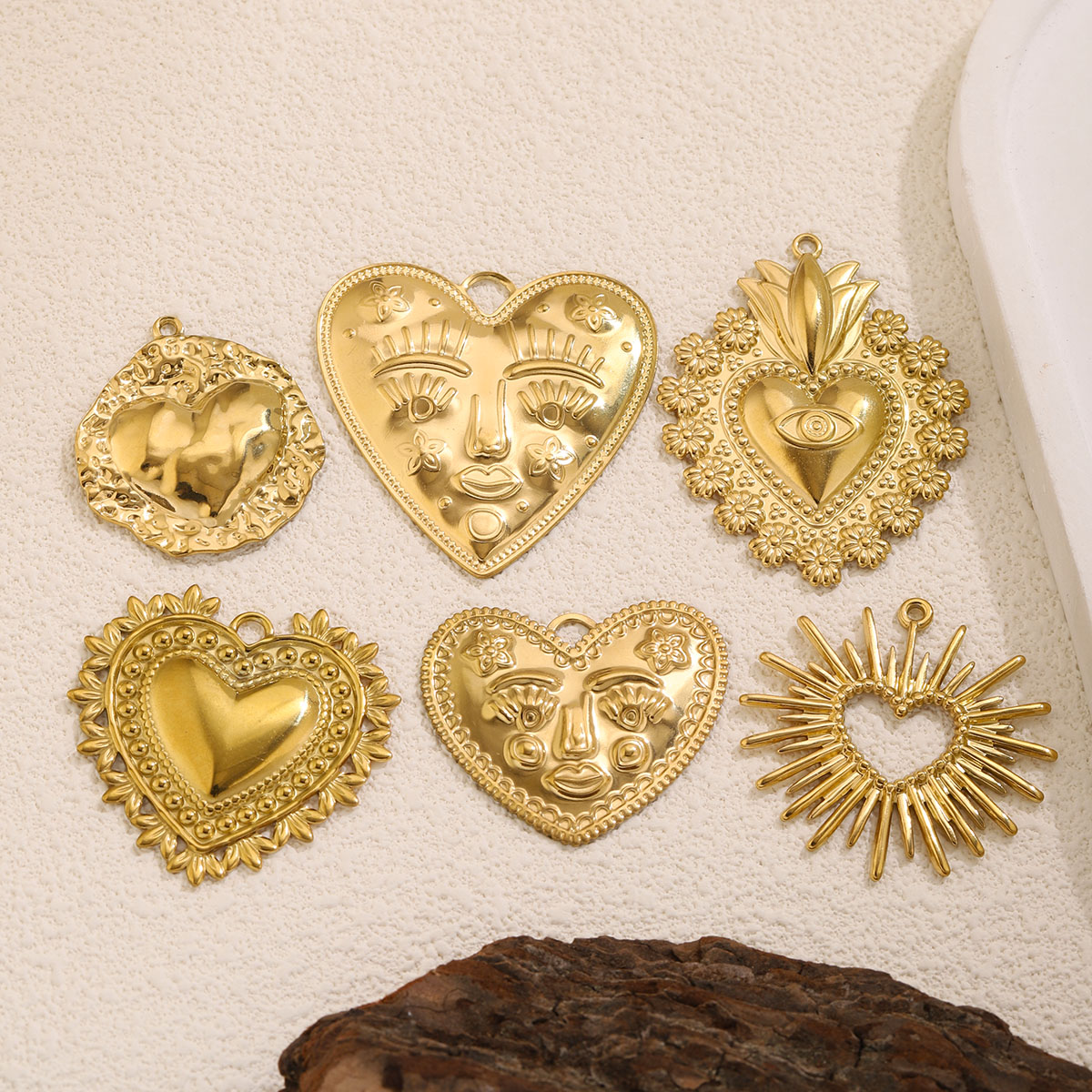 5Pcs Liontin Hati Baja Anti Ka - Ethnic Fashion Collection ulasan dan harga