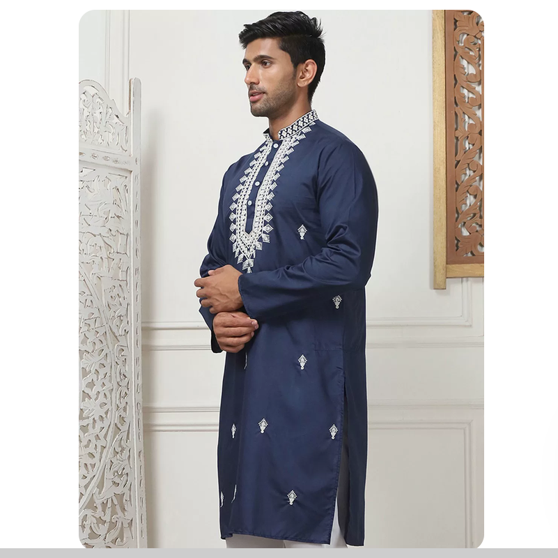 Mantel pria tipis dengan bordi - Kurta Men Cotton ulasan dan harga