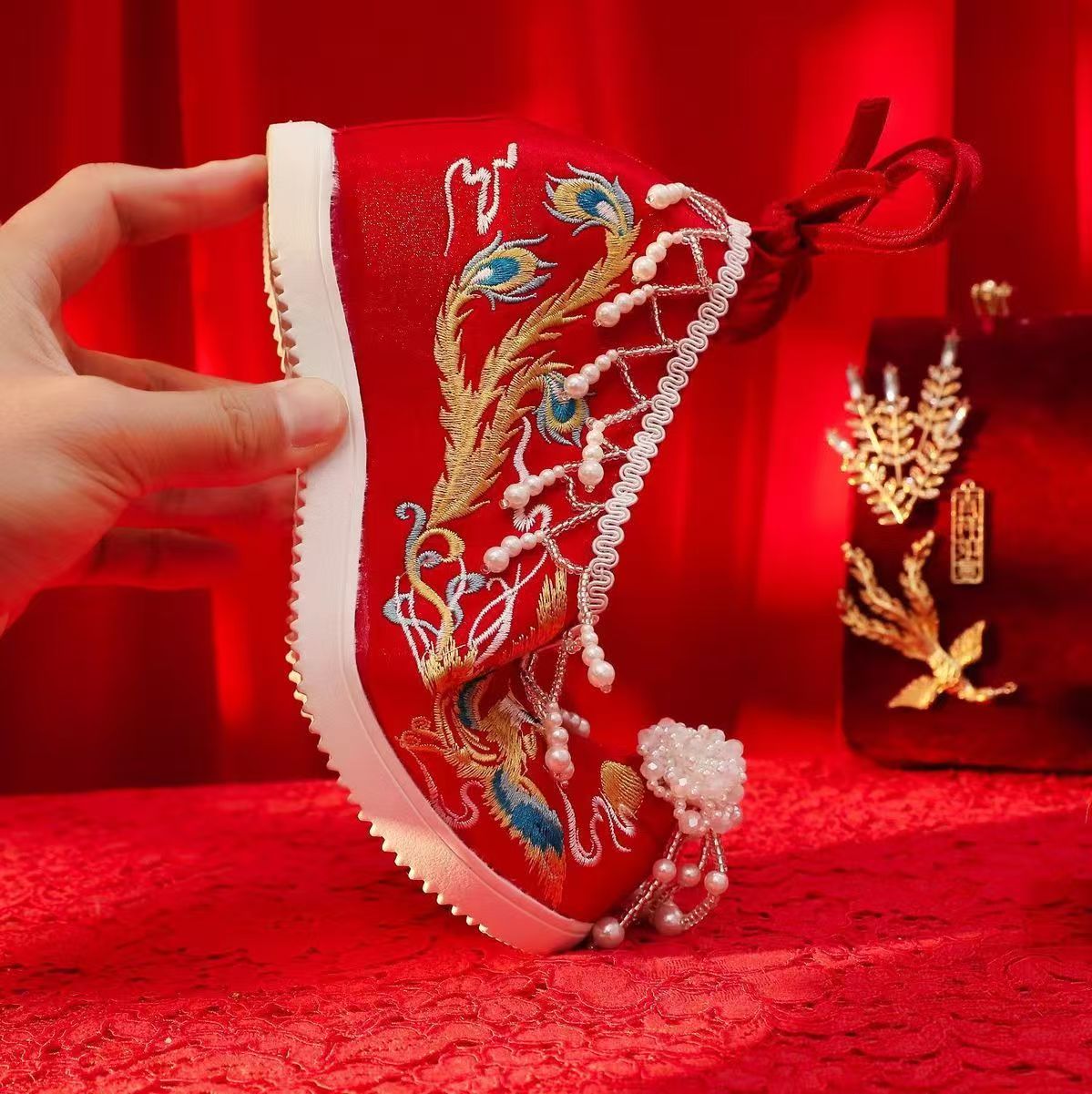 Sepatu Pengantin Wanita Merah  - Ethnic Style ulasan dan harga