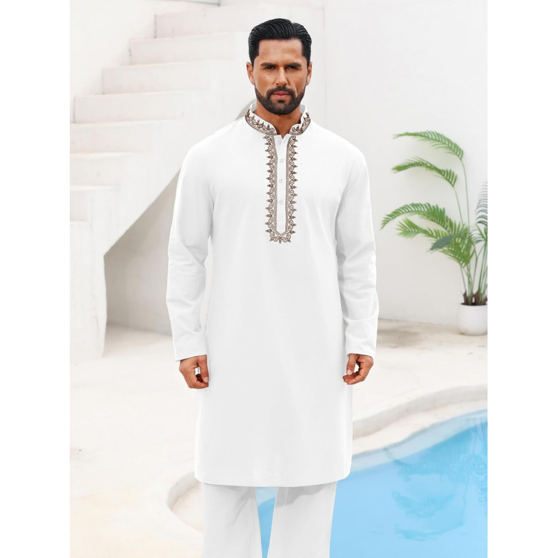 Kemeja Kaftan Thobe Katun Henl - Kurta Men Cotton ulasan dan harga