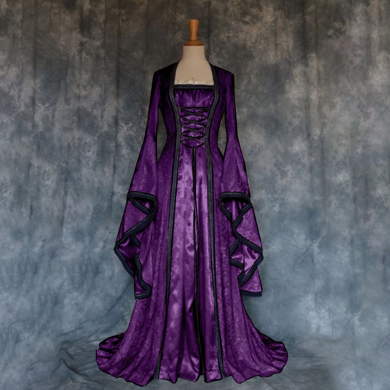 Gaun Wanita Gaya Retro Abad Pe - Ethnic Gown ulasan dan harga