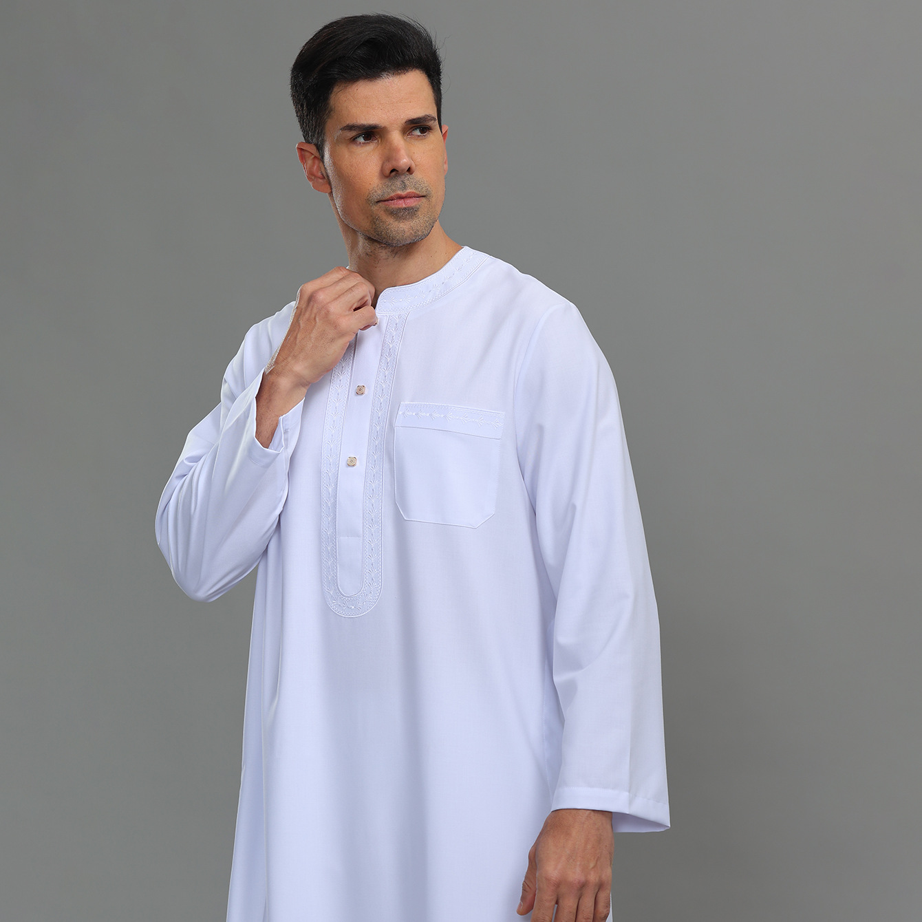 Jubah Kaftan Thobe Pria Kancin - Kurta Men Cotton ulasan dan harga