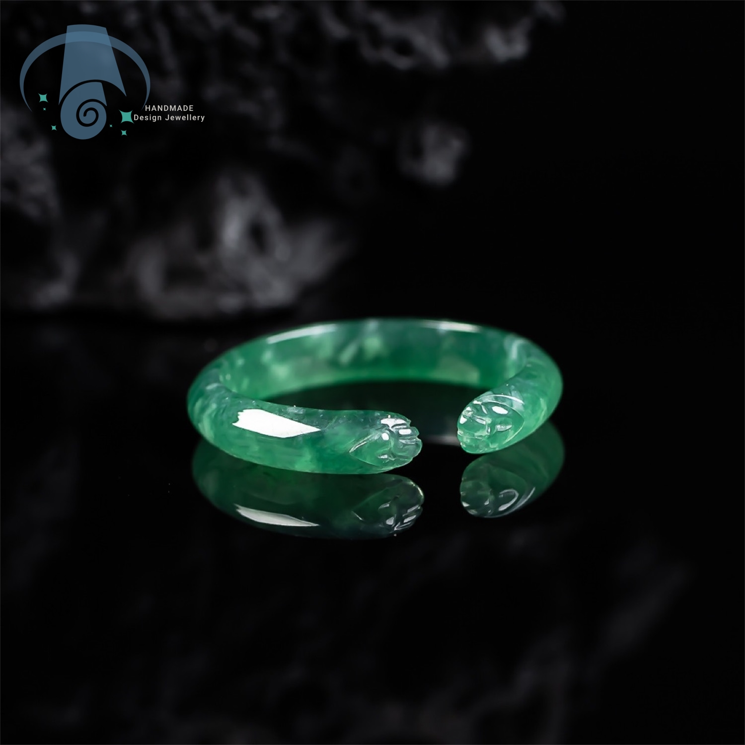 Cincin Cakar Kucing Giok Biru  - Ethnic Chic Fashion ulasan dan harga
