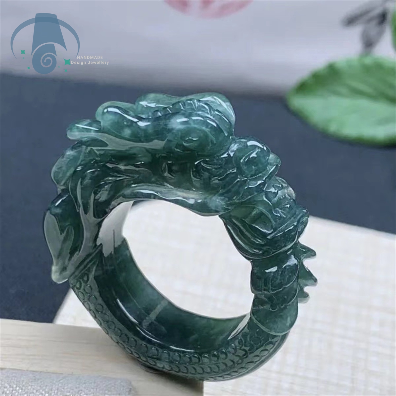 Cincin Cakar Kucing Giok Biru  - Ethnic Chic Fashion ulasan dan harga
