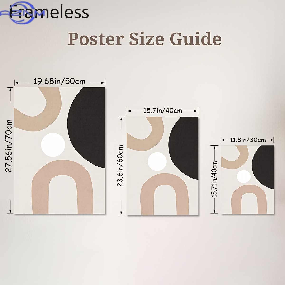 3 Buah Seni Kanvas Garis Abstr - Ethnic Fashion Collection ulasan dan harga